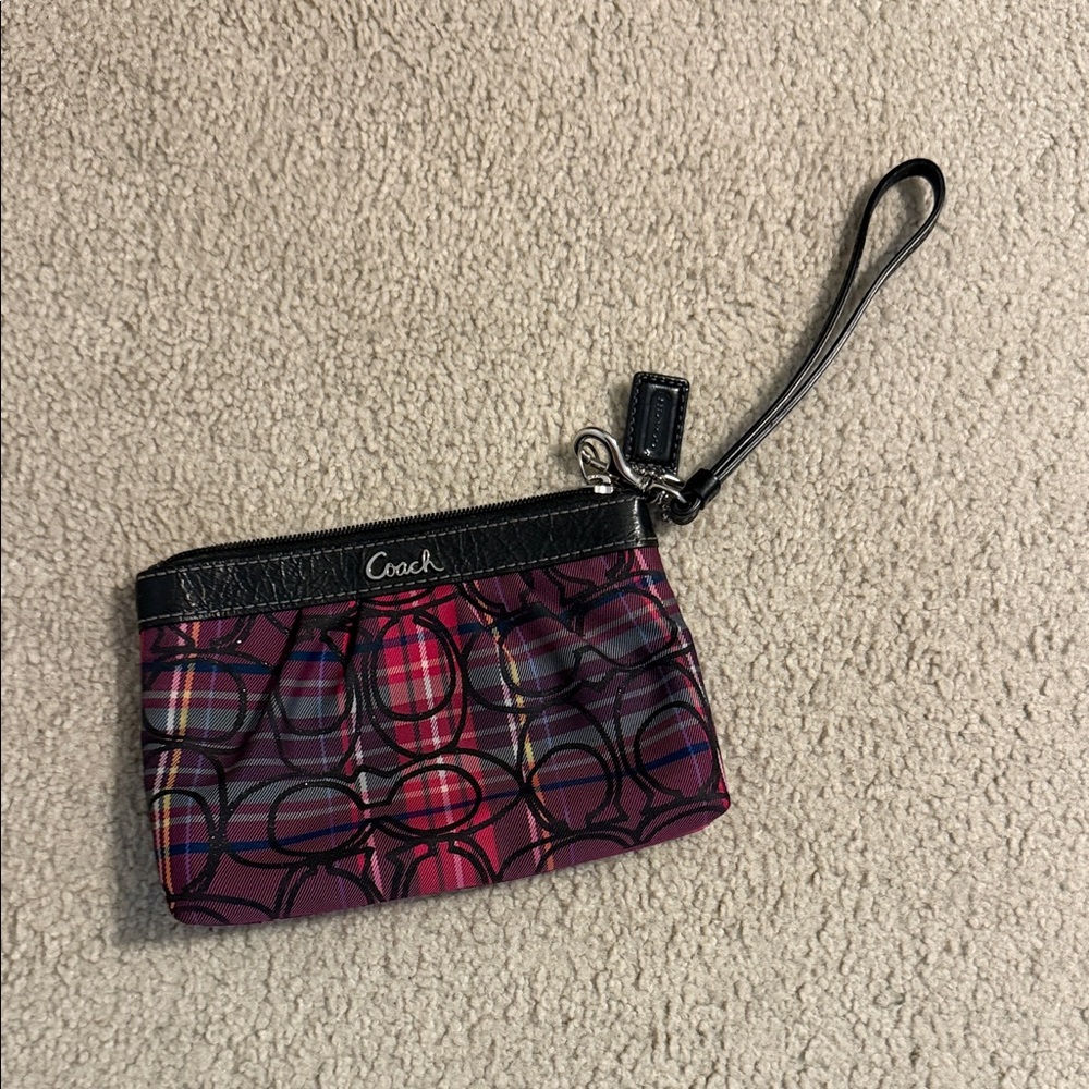 Coach Multicolor Plaid Wristlet